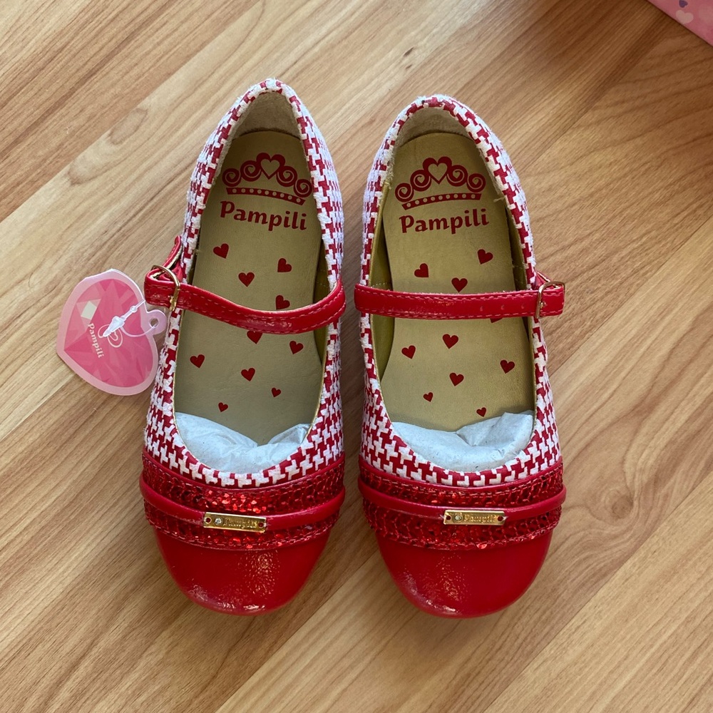 Red Houndstooth Pampili Shoe